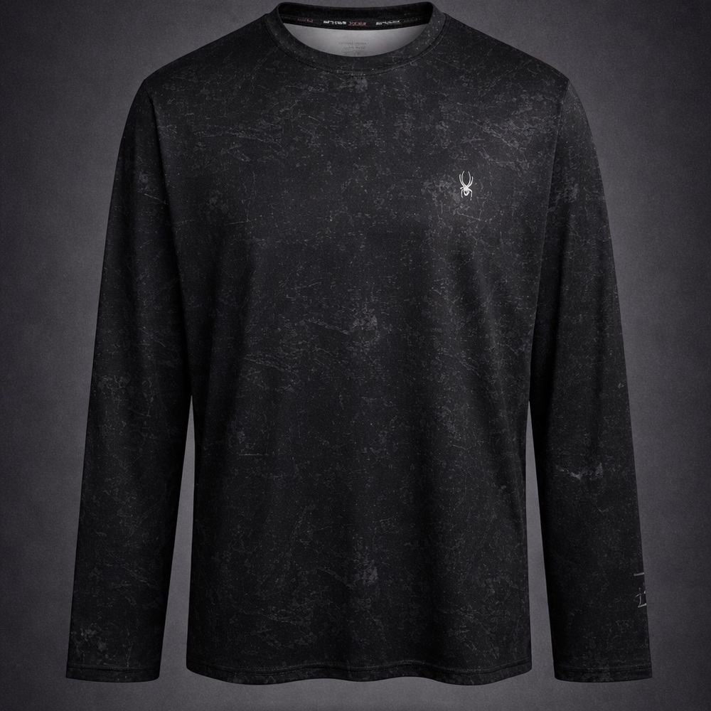 Spyder Rash Guard Swim Shirt UPF 50+ Long Sleeve Black L/G